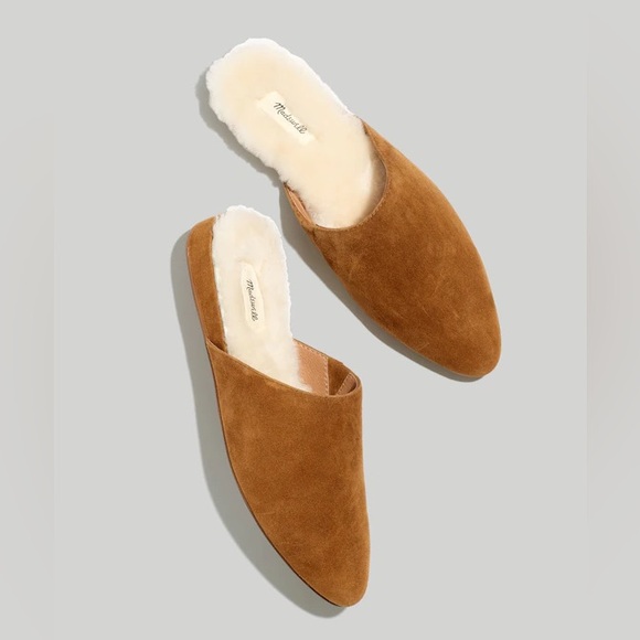 Madewell Shoes - NWT! New In Box! Madewell The Suede Kasey Mule Faux Shearling 7 MEDIUM ACORN